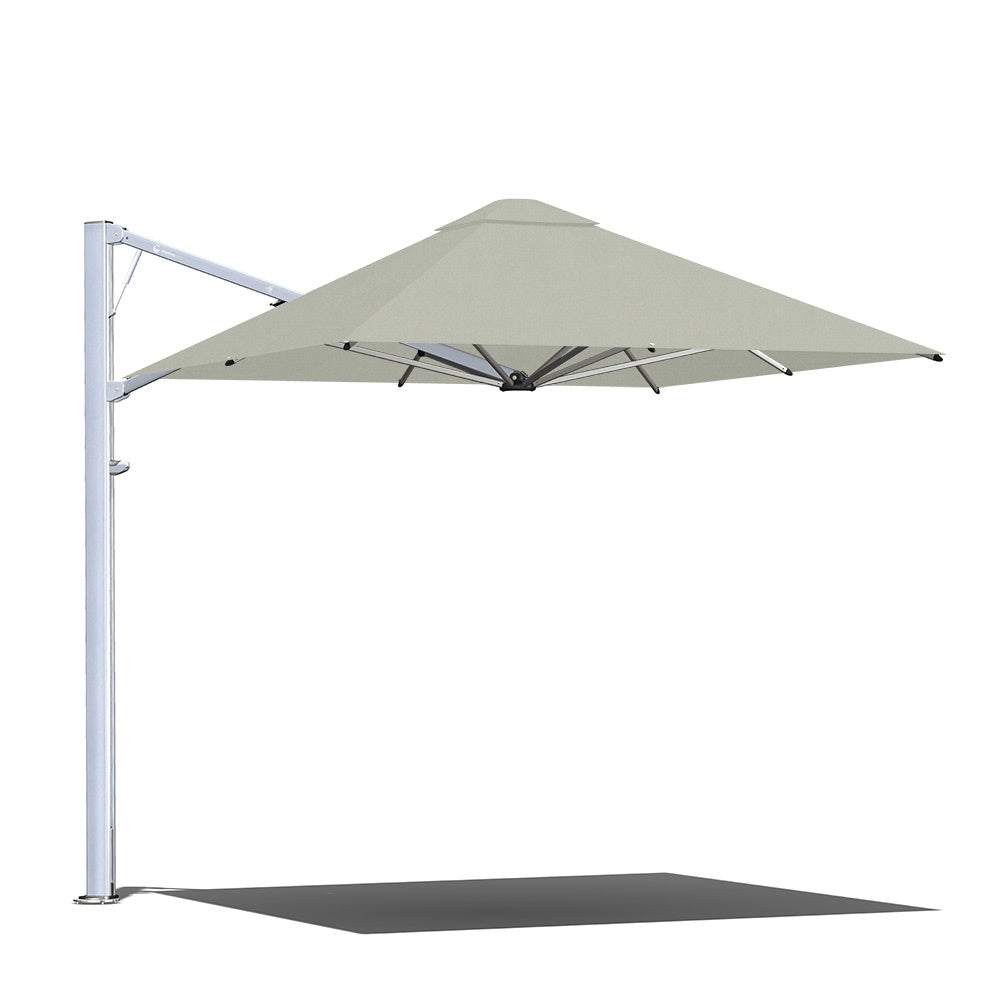 Serenity Rotating Cantilever Outdoor Umbrella – 2.5m Square silver