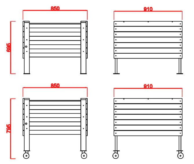 Artesian - Mid-Height 4-Cell Eco Board Wicking Planter Box