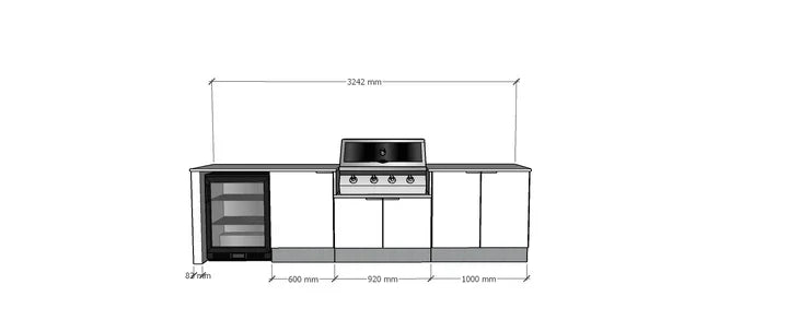 BBQ's Australia Outdoor Kitchen Front Size