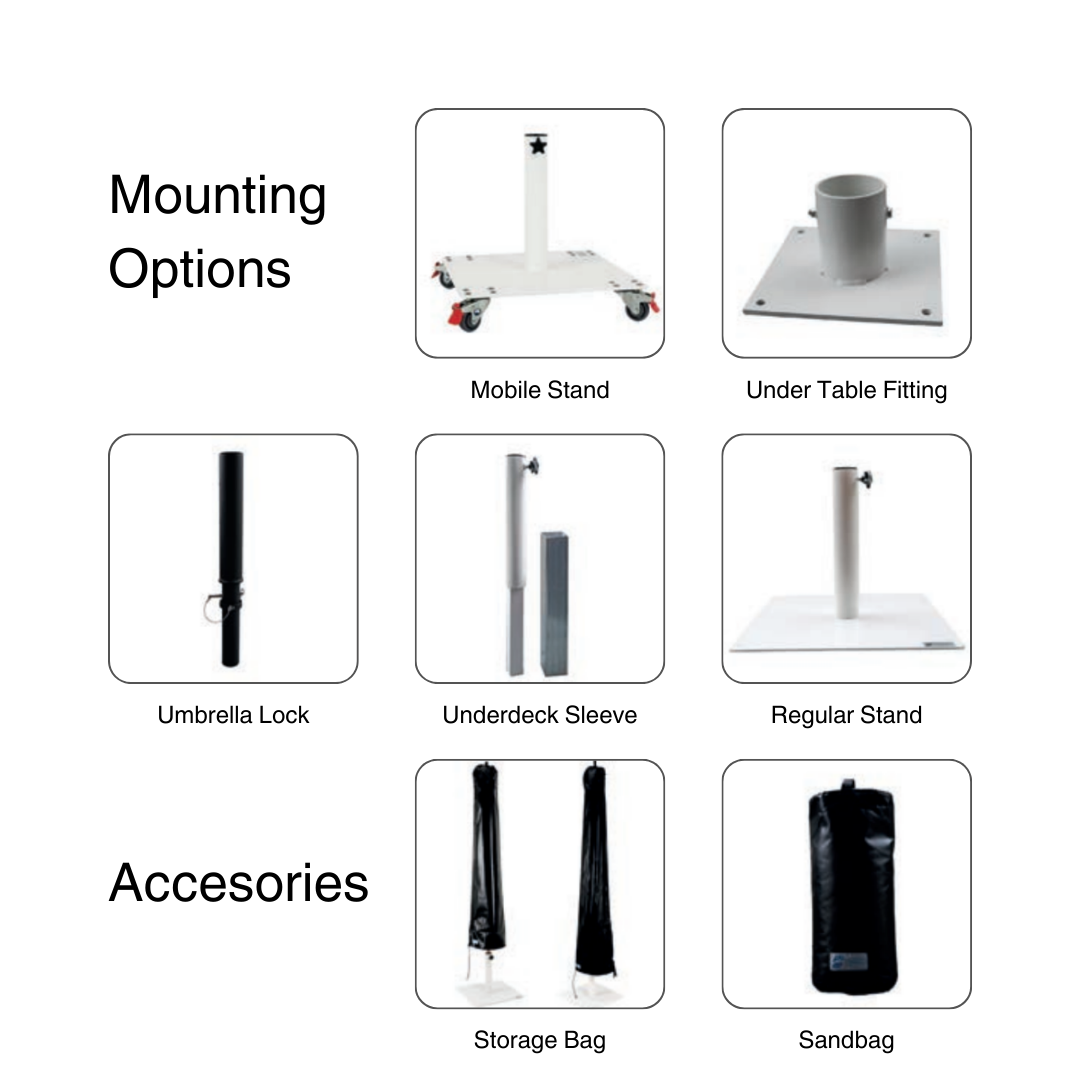 Made in the Shade Octagonal Umbrella Outdoor mounting options