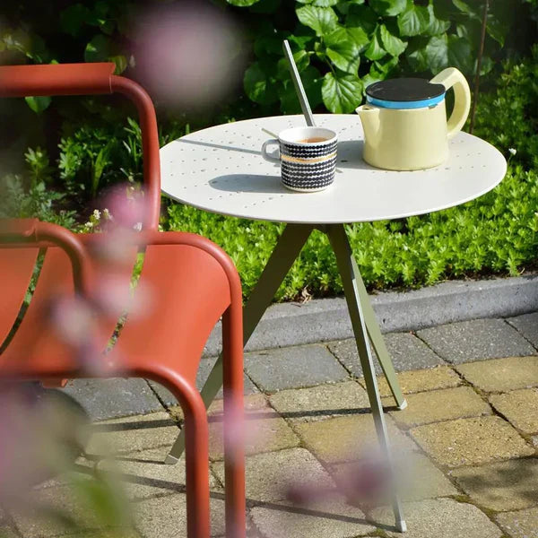 Sundial Table on patio with tea in the afternoon sunlight - Australia